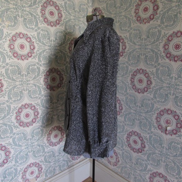 VINTAGE 1970s Metallic Glam Disco Button Down Womens Shirt - Picture 4 of 7